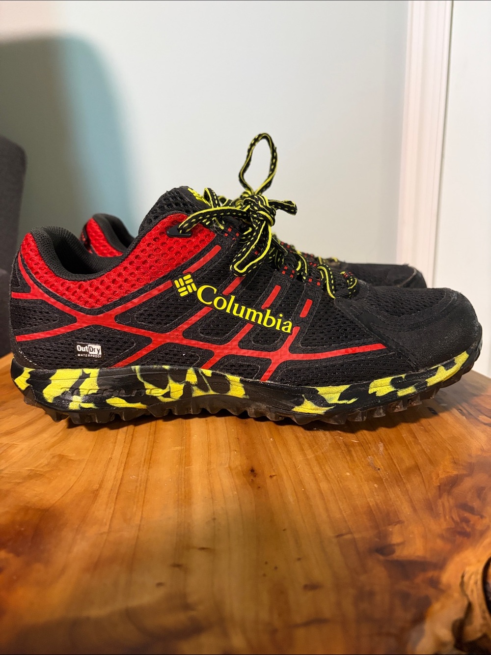 Columbia Men’s Black, Red & Yellow Trail Sneakers